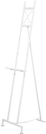 Deco 79 Metal Geometric Display Easel Tall Adjustable Floor 3 Tier Floor Standing Easel, Display Stand 16 x 19 x 57, White
