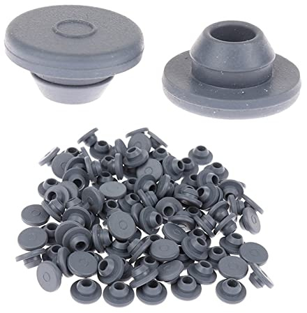 ICAMAS 13mm Gummistopfen Selbstdichtende Injektionsöffnungen Impfung Medizinisch for Glasflaschen Fläschchen Öffnen Dichtungsorganisator 100St