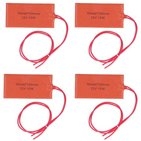 4 Stück Silikon Gummi Heizkissen 12V 15W Flexible Silikon Heizmatte Gummi Heizdecke 50 X 100 mm Heizpatrone