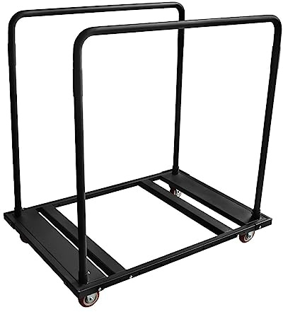 Hasopy Folding Table Cart Rack for 60 Round Tables, Heavy Duty Table Trolley Black Table Rolling Casters for Reataurant, Party, Hotel Furniture 10 Table Capacity