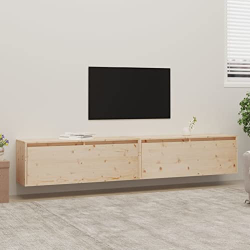 GuyAna Wandschränke 2 STK. 100x30x35 cm Massivholz Kiefer Wandschrank Schmal Flacher Aktenschrank