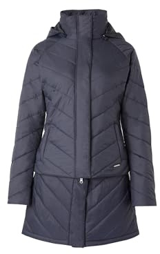 HORZE Parka d'équitation Aurora pour femme - Veste d'équitation d'hiver doublée avec jupe amovible - Bleu - Taille 38