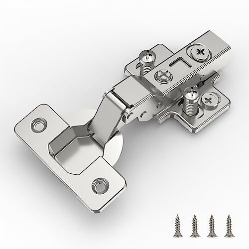FURNIWARE 10 Stück Küchenschrank Scharniere Öffnungswinkel 110° mit Hydraulisch Feder Perfekte Softclose Scharniere,Topfscharniere 35mm Mittelanschlag Scharniere für Schranktür, Kleiderschrank