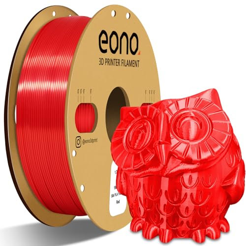 EONO Silk PLA Filament 1.75 mm für 3D Drucker Shiny Hochglanz 3D Drucker Filament 1,75 PLA 1kg(2,2lbs), Maßgenauigkeit +/- 0.03mm, Silk Rot