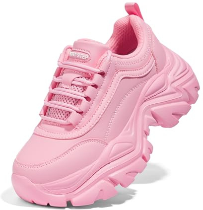 LUCKY STEP Grosses Baskets pour Femmes, Chaussures décontractées à Plateforme Tendance, Baskets Confortables à Talons compensés