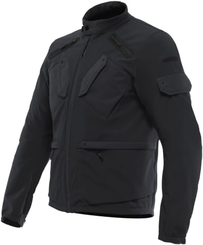 Dainese - Lario Tex Jacket, Chaqueta de Moto Urbana, con Protectores Extraíbles, Tejido Ventilado, Hombre, Negro, 60