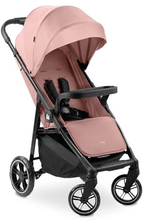 hauck Shop N Care, Dark Pink - Lightweight Pushchair (only 8.5 kg) with Snack Tray, Cup Holder & Raincover, Compact & One Hand Folding, Fully Reclining from Birth up to 22 kg