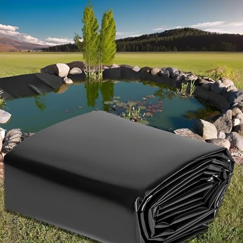 LYZXYZAI Teichfolie 0.3MM HDPE Teichplane Schwarz Teichfolien Zuschnitt Aus HDPE Für Fischteiche Teichmembran Folie Für Fischteiche Brunnen Wassergarten Und Wasserfall,Schwarz,1 * 2M
