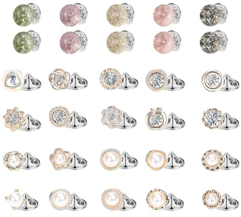 Safety Brooch Buttons,30 PCS Cover up Button Pins Women Shirt Brooch Button Invisible Shirt Brooch Pins for Woman Girls Clothes Cardigan Dress Decoration Supplies