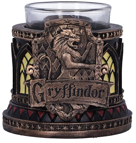Nemesis Now Harry Potter Gryffindor Teelichthalter, 7,5 cm, Harz, Bronze, offizielles Lizenzprodukt von Harry Potter, Gryffindor Kerzenhalter, aus feinstem Harz gegossen, fachmännisch handbemalt