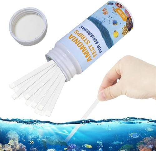 Missmisq Tiras De Prueba para Acuario 6 En 1, Kit De 50 Tiras Reactivas De Amoniaco para Acuario, Test Agua Acuario, Tiras Reactivas Acuario para Medidor De PH Nitrito Nitrato Cloro Y Dureza