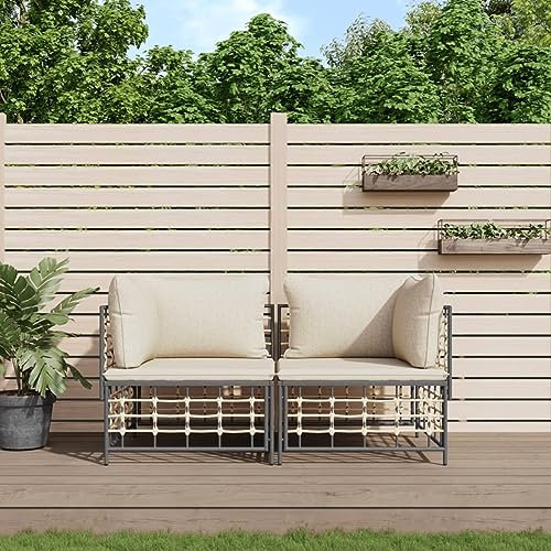 Festnight Gartensofa 2 Sitzer Balkon Sofa Rattan Lounge Sofa Outdoor Balkon Lounge Klein Rattansofa Gartenlounge Polyrattan Balkonmöbel Sitzecke Couch Loungemöbel Gartenmöbel Set