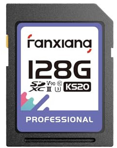8K Profesional PSLC Tarjeta SD Card 128GB Tarjeta de Memoria SD fanxiang hasta 300 MB/s UHS-II 8K-UHD U3/V90 SDXC Videografía Fotografía Compatible con Cámara Profesional Sony Canon Nikon -KS20