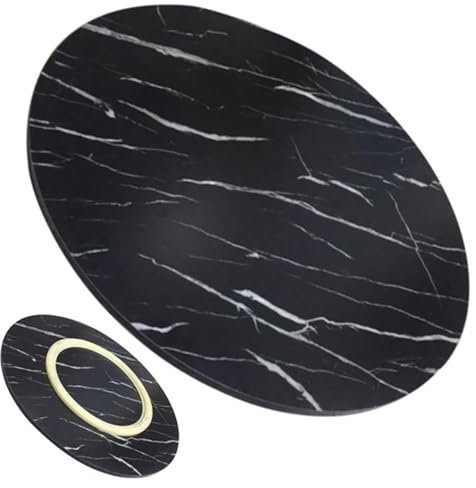 Grande table de salle à manger en bois tournant 50,8 cm, 61 cm, 71,1 cm, 81,3 cm, 91,4 cm, 99,1 cm, plateau de service rond pour restaurants et cuisines, plateau de service rond en marbre noir, 50 cm