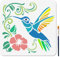 MAYJOYDIY Kolibri Schablone Hibiskusblüte Vogel Kunstschablonen 30 × 30cm Wiederverwendbare Weinblätter Bastelschablone Mit Pinsel Vogel Tier Vorlage Zum Basteln Auf Fenster Holz Wand Heimdekoration