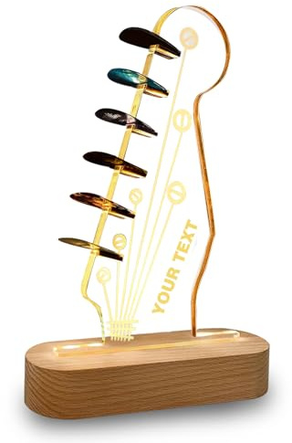 JLSKCN Support de Médiators de Guitare Personnalisés, avec Texte Personnalisées, pour Le Stockage et l'affichage des Médiators Support en Acrylique, Cadeau pour Les Accessoires de Guitare