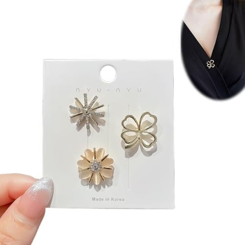 XENQITO Lot de 3 Broches Fantaisie Accessoires Élégants Chics Comme Cadeau Pour Filles