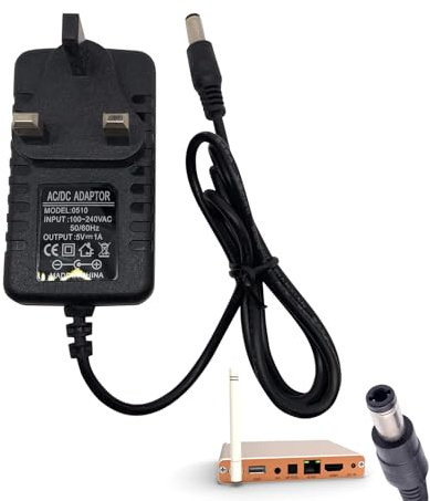 AC to DC 5V 1A Power Supply, 1A 5V Power Supply Plug 5.5mm X 2.1mm, 5 V Dc Power Supply Ac Adapter 100-240V 50 60hz to DC 5 V 1 A 5W, Power Adapter for Speakers Router Security Cameras LED Strips