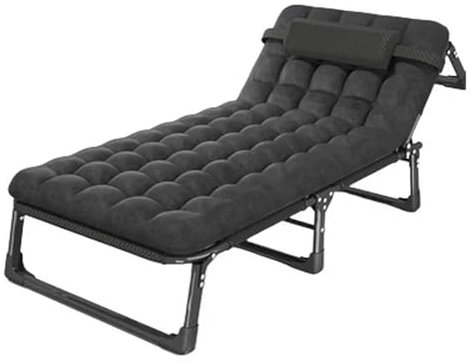 TXLEAPEY Lettino da Campeggio Pieghevole Portable 3 Gears Adjustable Dual Purpose Canvas Metal Foldable Camping Bed COT per Pesca Giardino Campeggio Ufficio Letto Ospite(170-56-30cm)