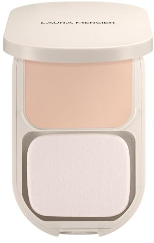 Laura Mercier Real Flawless Feather Matte Powder Foundation, 16 HR Fade-Proof Wear, Hydration & Shine Control, Weightless Face Powder Compact, Hyaluronic Acid Infused, 1N Marzipan ​