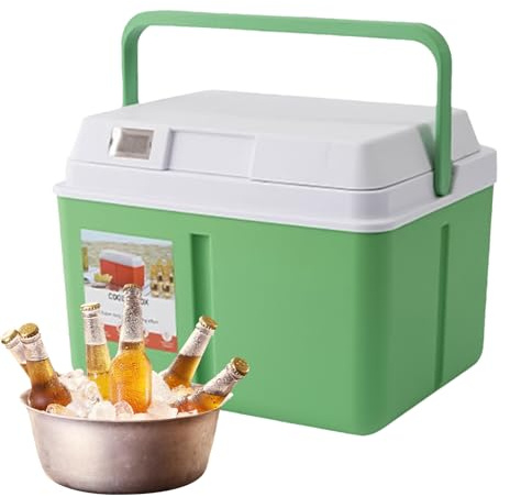 Petit bac à glace, glacière de camping portable de grande capacité avec affichage de la température | Équipement de cuisine isotherme multifonctionnel pour la plage, la piscine, le pique-nique, les