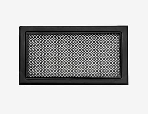 DEMLOU Rejilla de Ventilación Metálica Perforada Negra 33 x 18 cm RAL 9005 – Acero Galvanizado, Difusor de Calor para Chimeneas y Convección.