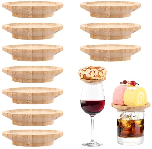 GBACHOOSE 10 piezas de copas de vino, tablas de charcutería de bambú para copa de vino, 10 cm, copas de vino para aperitivos, postres, hogar, restaurantes, bares