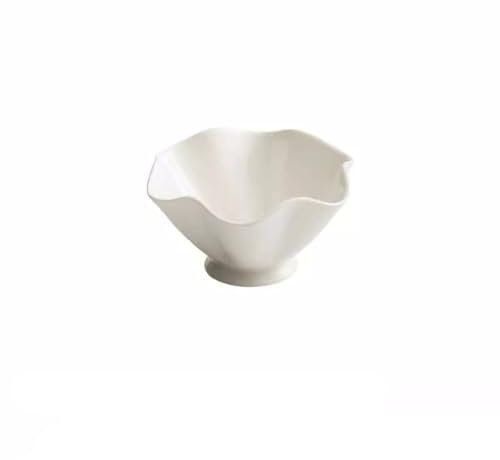 Ensaladera Ensaladera de porcelana blanca, cuenco geométrico de cocina, cuenco de postre for el hogar, ensaladera de frutas, cuenco comercial for aperitivos Frutero