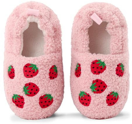 Cheerful Mario Winter Toddler Slippers 2-7 T Boys Girls Little Kids Home Shoes Soft and Anti slip Sole Strawberry 5/6 UK Child