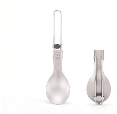 KEITH Titanium Klapplöffel Spoon Titan löffel Outdoor Camping Geschirr Titan Besteck