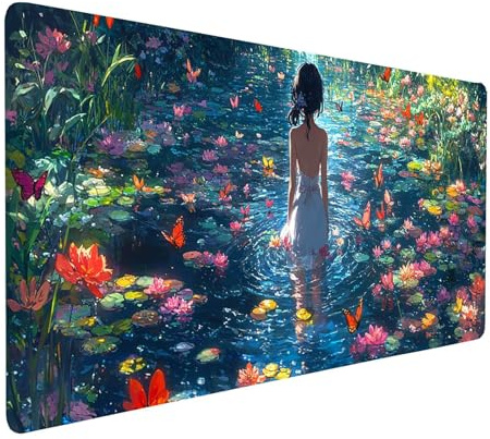 Tapis de Souris xxl 1600x800x3mm Imperméable Pont Tapis de Bureau Gaming pour Clavier Souris Sans fil Ordinateur Portable, Mouse Pad Montagne Bords Surpiqués Base Antidérapante, Cadeau Homme model2730