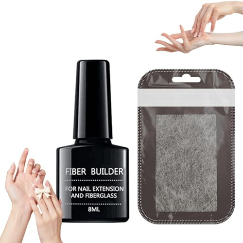 Fibreglass Nail Repair Kit for Broken Natural Nails,Nail Strengthener for Weak Nails with Gel Nail Glue, Cracked Nail Hardener & Fiberglass Extension,Nail Growth & Repair Gel,Nail Extension Kit