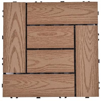 1 pz Legno plastica ad Incastro Pavimento Piastrelle Snap-on Balcone Esterno Piastrelle Prato Serra Giardino Patio terrazza pavimentazione(Apricot)
