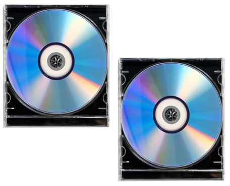 KOMBIUDA Discos DVD Vírgenes Grabables 2 Unidades con Caja Plástica CD-R para Audio y Vídeo Gran Capacidad de Almacenamiento Soporte Multipropósito para Música y Grabaciones Telefónicas
