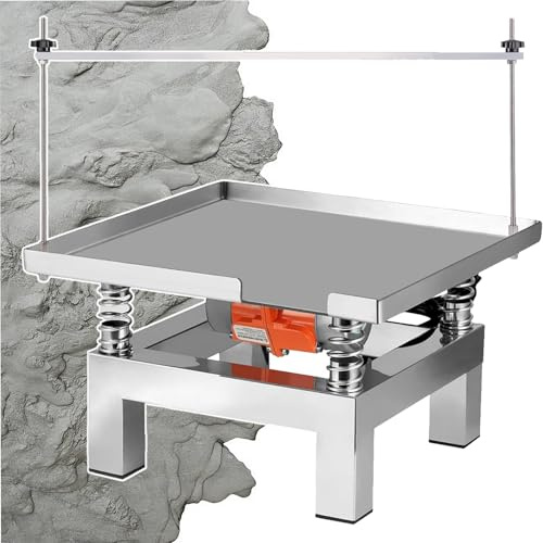 HCAUYNN Mesa de Vibración Hormigón 35x35 cm, Banco de Pruebas de Vibración 10 kg, Plataforma de Vibración para Bloques de Prueba, Mesa Vibrante de Acero Inoxidable 13.8in+Fixedbracket