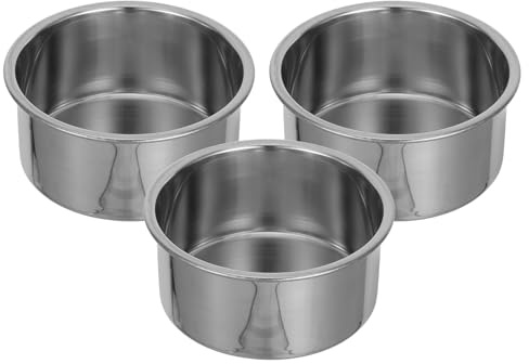 CONGARTENO Mini Moldes para Pasteles Redondos de Acero Inoxidable 10 CM, Set de 3 Piezas para Hornear Bizcochos Pequeños, Ideales para Repostería Casera