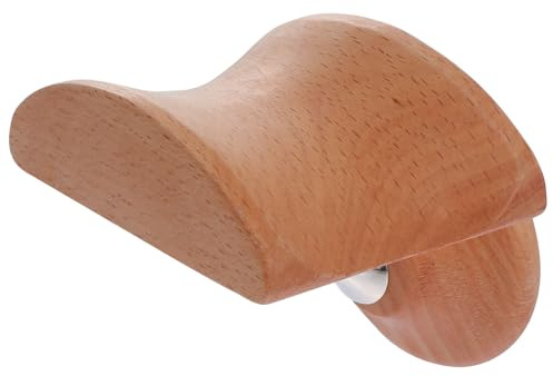 Toddmomy Khaki Beech and Alloy Headset Storage Rack Easy to Assemble Wall Mounted Headphone Stand for Study and Bedroom