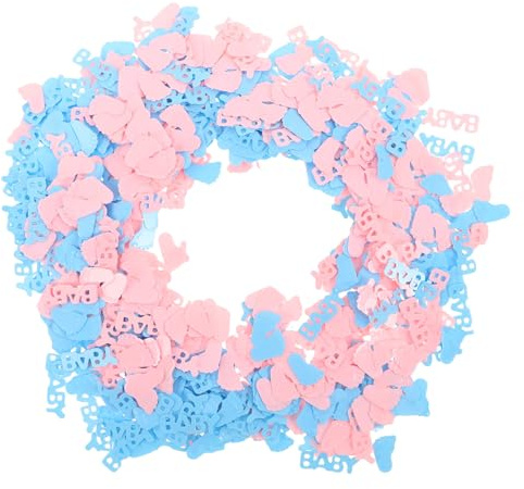 BESPORTBLE Confeti de Huellas Azul y Rosa para Shower, Decoración Creativa de Mesa 2 Juegos en Pvc, Solución Fácil y Versátil para Revelar el Género