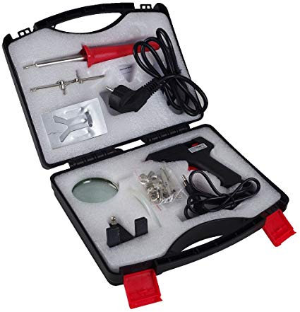 Lötpistole 30W Klebepistole 10W Set Lötkolben Lupe Bastelset Lötarbeiten Löten