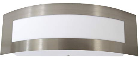 Trango IP44 Außenleuchte, Wandleuchte 8009G aus Edelstahl & Kunststoff mit E27 Fassung - für alle LED Leuchtmittel Außenbeleuchtung, Außenwandleuchte, Außenlampe, Gartenleuchte ohne Leuchtmittel