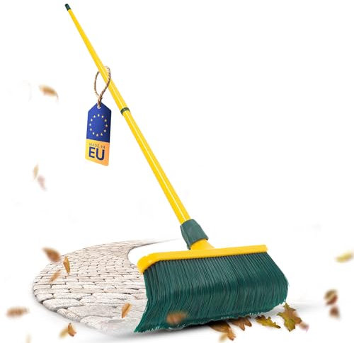 Novaliv Krallenbesen Set 40 cm Kunststoff mit Teleskopstiel gebogenen Borsten Gartenbesen Straßenbesen Kehrbesen Laubbesen (1, 40 cm Besen mit Stiel)