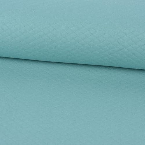SCHÖNER LEBEN. Sweatstoff Steppstoff Steppsweat einfarbig türkis 1,5m Breite