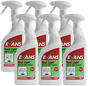 Evans Carpet Cleaner Trigger Spray Spotlight Spot and Stain Remover for Carpets 6x 750ml