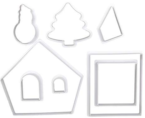 Cabilock Exquisit Lot de 8 emporte-pièces en plastique pour décoration de Noël, de maison, de gingembre, de bonhomme de neige