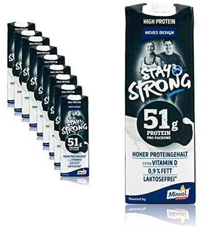 MinusL - 10er Pack Laktosefreie fettarme Protein H-Milch 0,9 % Fett á 1 Liter - Proteinmilch Milch laktosefrei und fettarm für Menschen mit Laktose- Intoleranz (Voller Genuss)