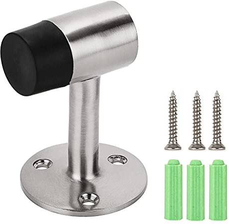 IGNPION 1pc Stainless Steel Door Stoppers Wall Mount Door Holder Stop Brushed Finish Door Stop with Buffer Sound Dampening Rubber