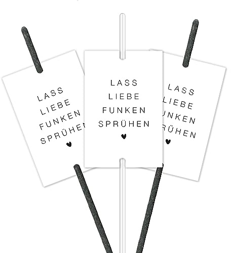 younikat 50 Etiketten für Wunderkerzen - schlichtes Herz Motiv - dv1099 | für den besonderen Tag, Schlichtes Herz-Motiv, 170g/m² Papier, Format 50 mm x 75 mm, 50 Stück, mit Bohrung für Kerzen