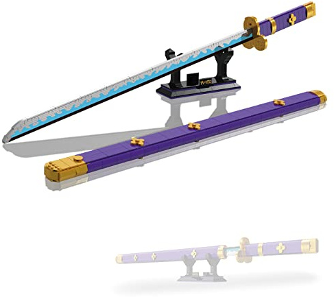 BSSW DK1502 Anime Sword Model Building Blocks, 936 Teile, 38,8 Zoll Samurai Schwert Baustein Set mit Scheide und Ständer, Cosplay Schwert Katana