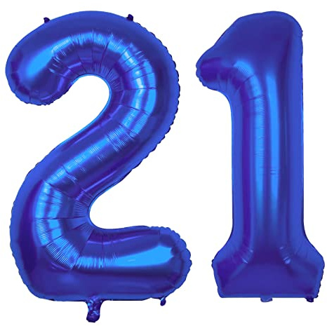 40inch hot Blue 21th Helium Foil Number 21 Balloons large Figures Inflatable Balls 12th Girls Daughter Birthday Party Ballloon Wedding Anniversary Events Decoration Party Supplies Large globos