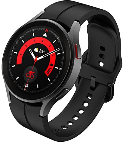 FunBand Compatible with Samsung Galaxy Watch 5 / Watch 5 Pro/Watch 4 / Watch 4 Classic,20mm Soft Silicone Classic Bracelet Replacement Band fit for Galaxy Watch 42mm / Galaxy Watch 3,Black